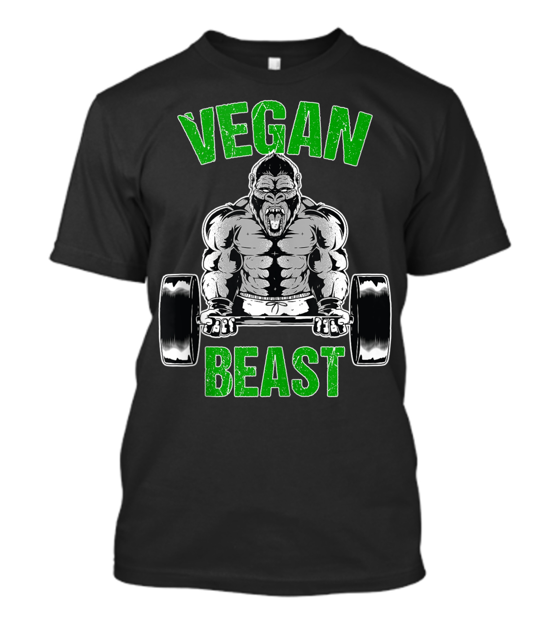 Vegan Beast Gorilla Gym Workout Fitness T-Shirt