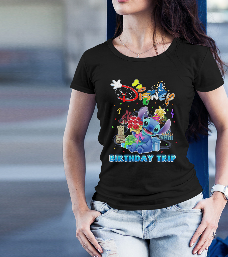 Disney Birthday Trip Stitch Celebration T-Shirt