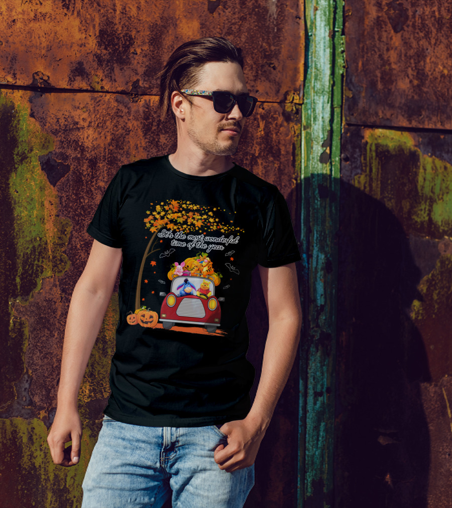 It's The Most Wonderful Time Of The Year Halloween Pumpkin Car With Characters T-Shirt