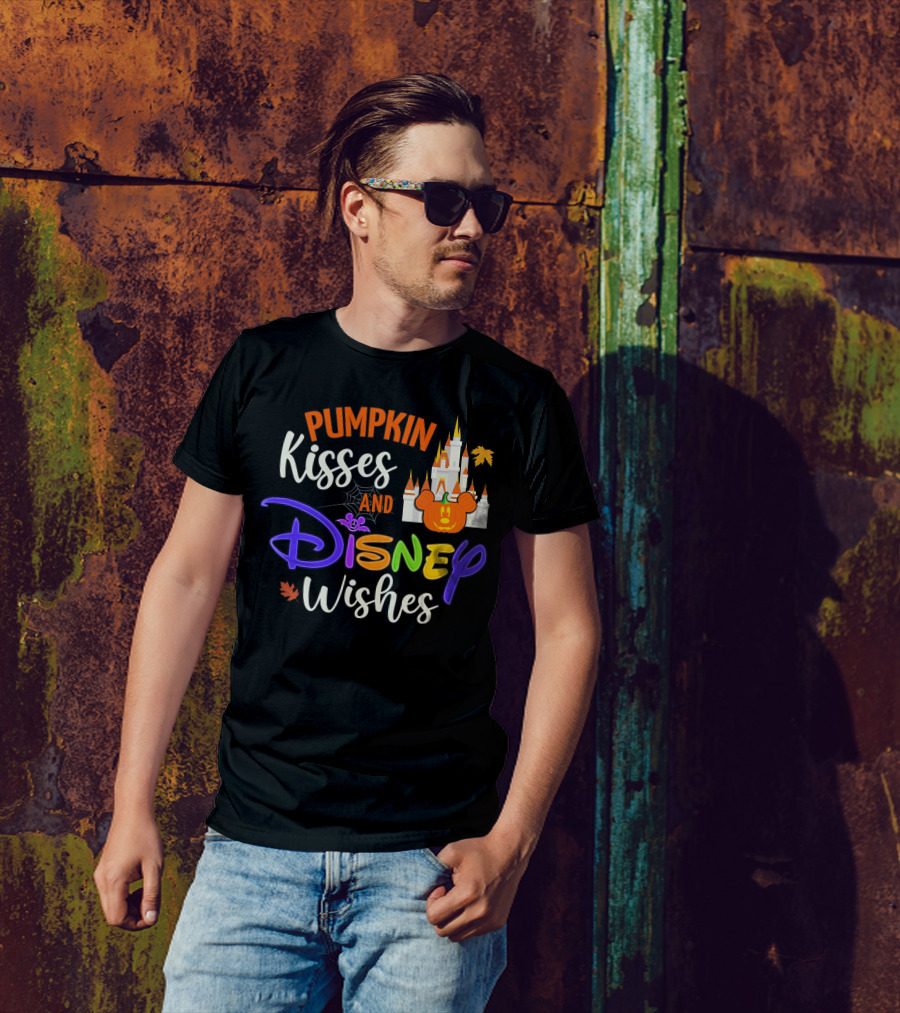 Pumpkin Kisses And Disney Wishes Magic Castle Mickey Pumpkin T-Shirt