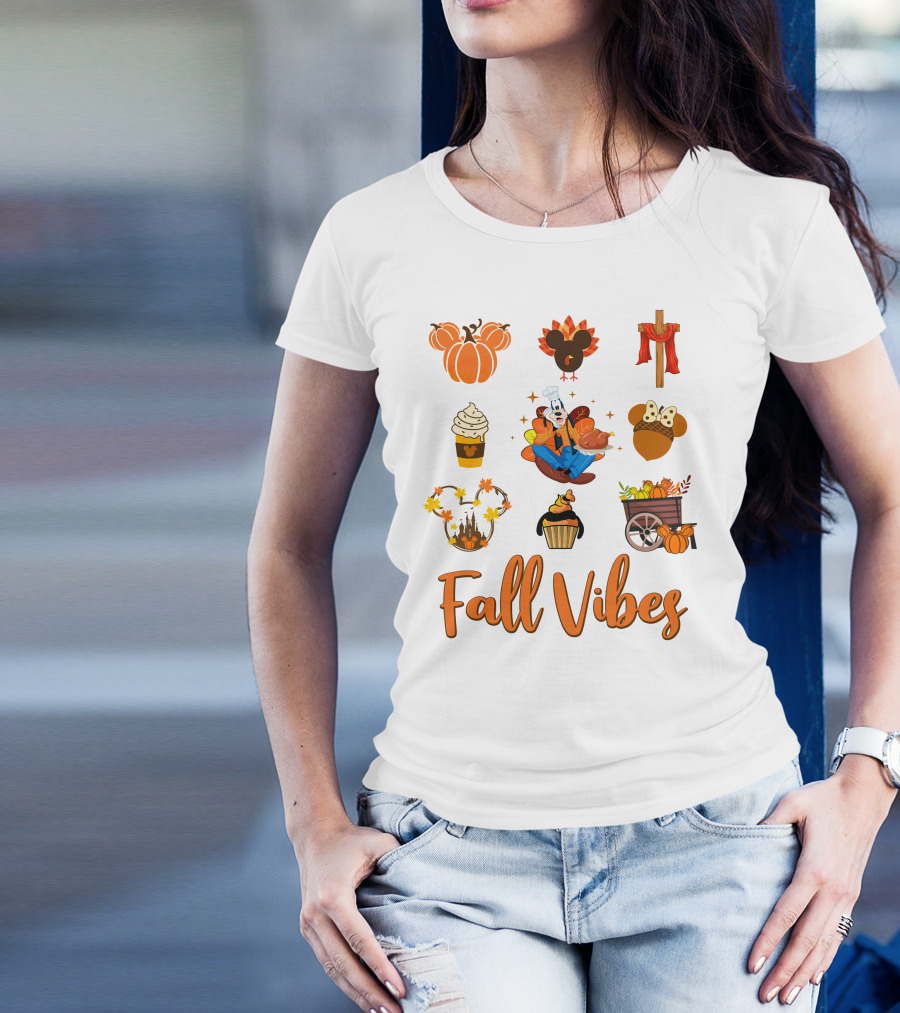 Goofy Fall Vibes Autumn Pumpkins And Seasonal Delights T-Shirt