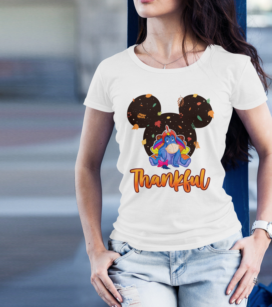 Eeyore Thankful Fall Mickey Ears T-Shirt