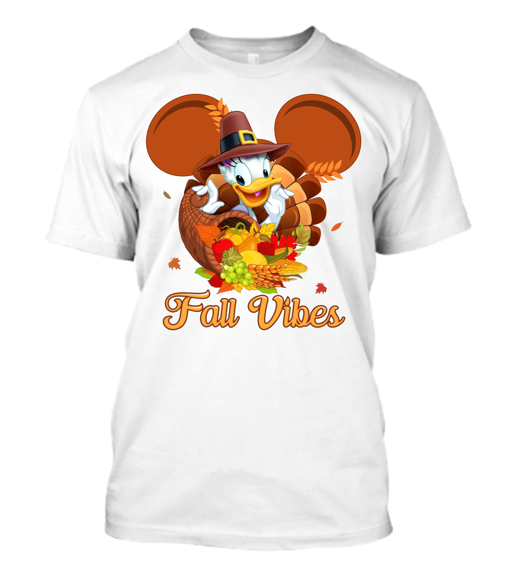 Fall Vibes Daisy Duck Cornucopia Thanksgiving T-Shirt
