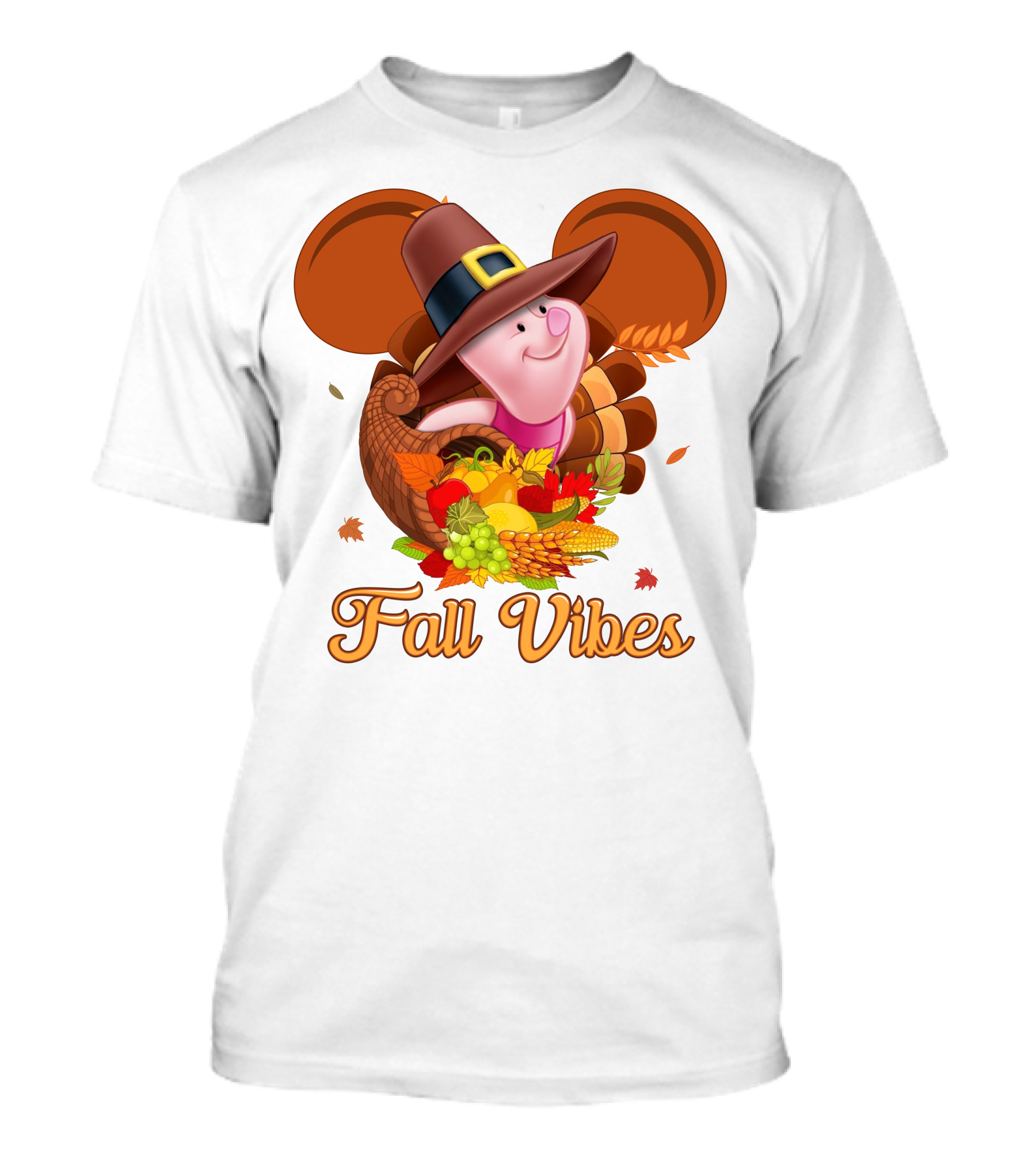 Piglet Fall Vibes Thanksgiving Cornucopia Disney Inspired T-Shirt