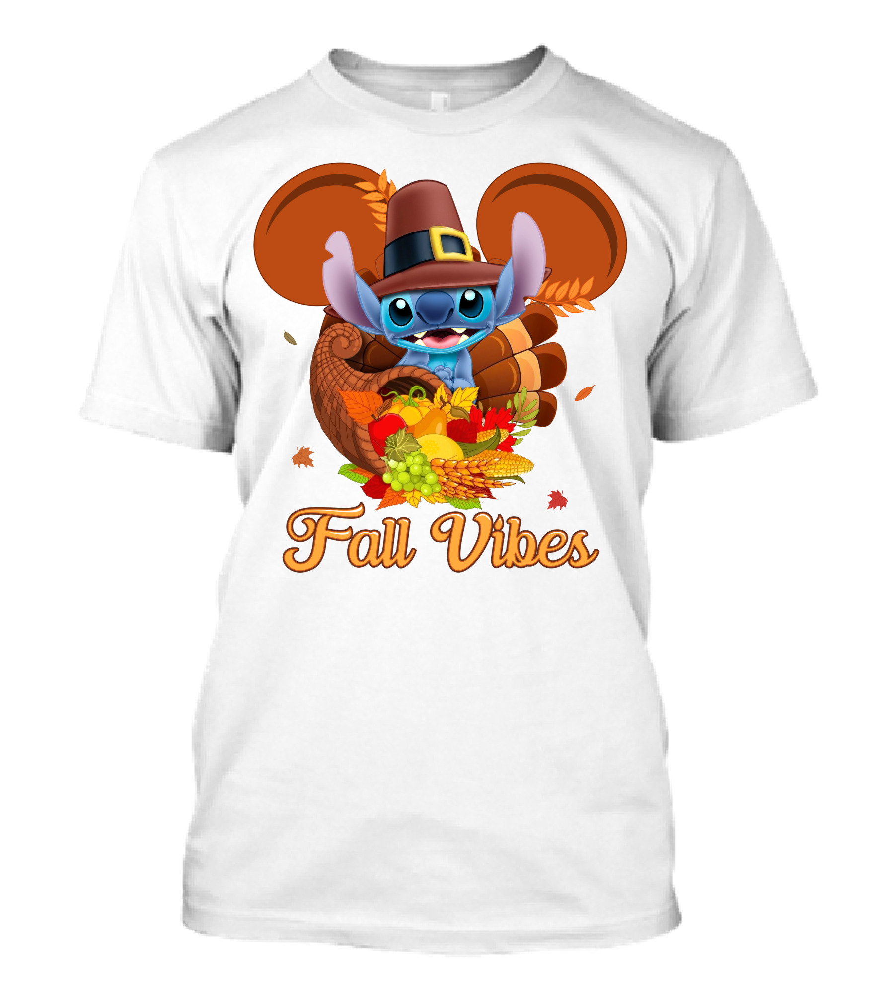 Fall Vibes Stitch Thanksgiving Cornucopia T-Shirt