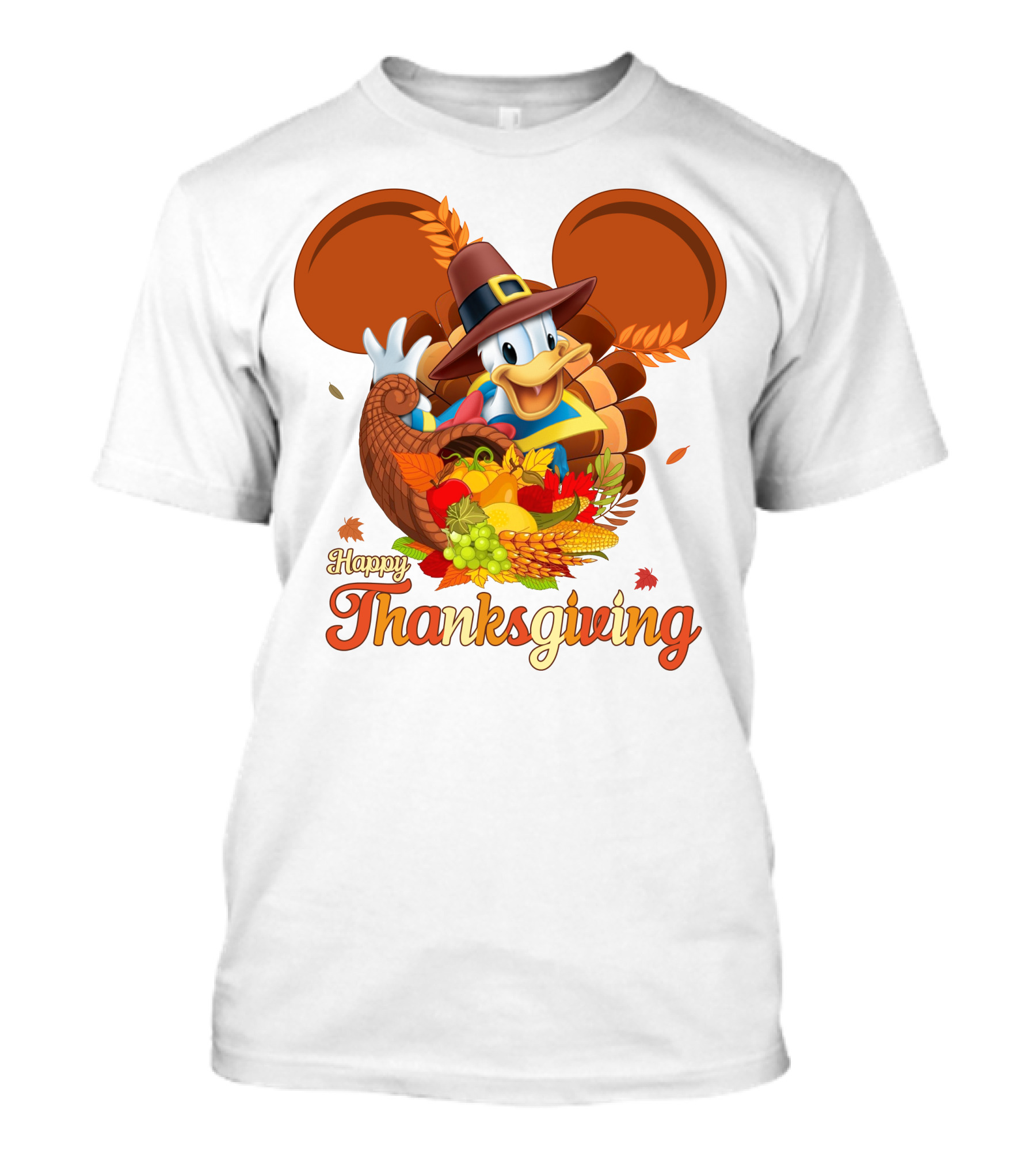 Happy Thanksgiving Donald Duck Cornucopia T-Shirt
