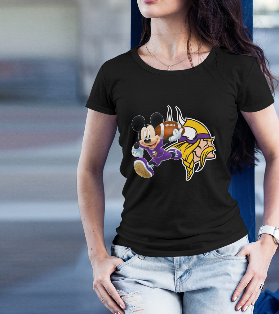 Mickey Mouse Minnesota Vikings Football Fusion T-Shirt