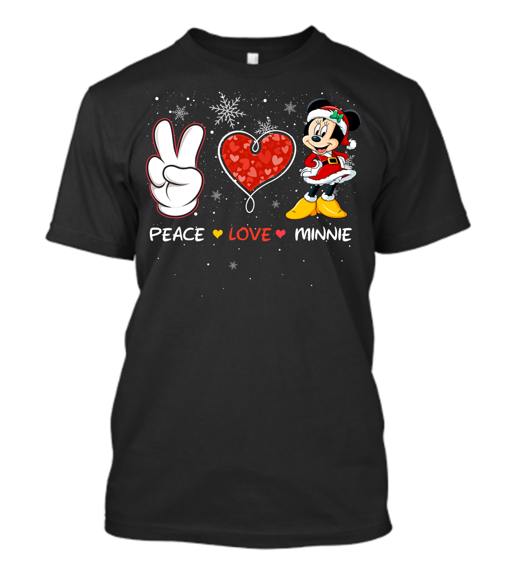 Peace Love Minnie Christmas Holiday Theme T-Shirt