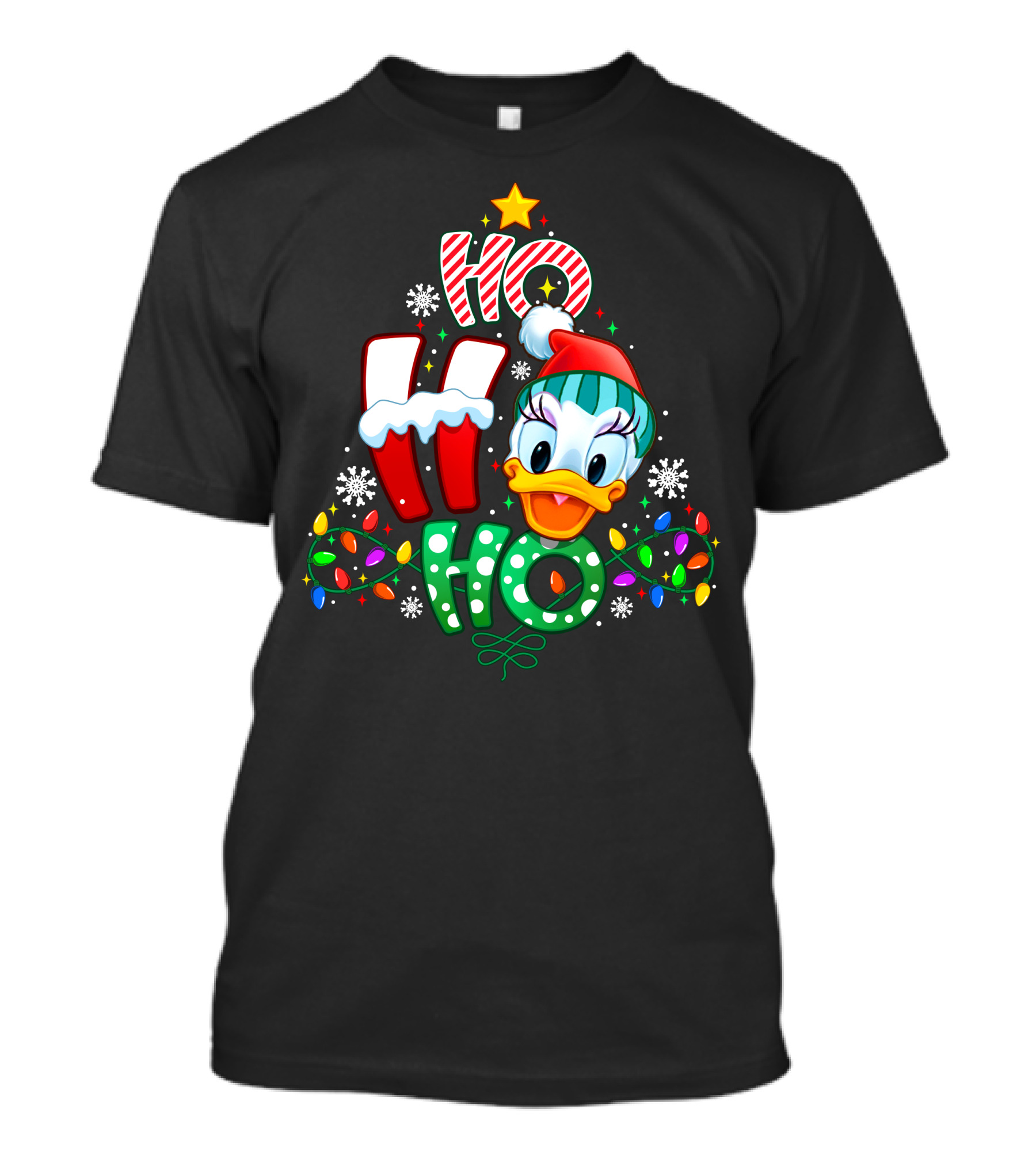 Ho Ho Ho Daisy Holiday Lights Christmas T-Shirt