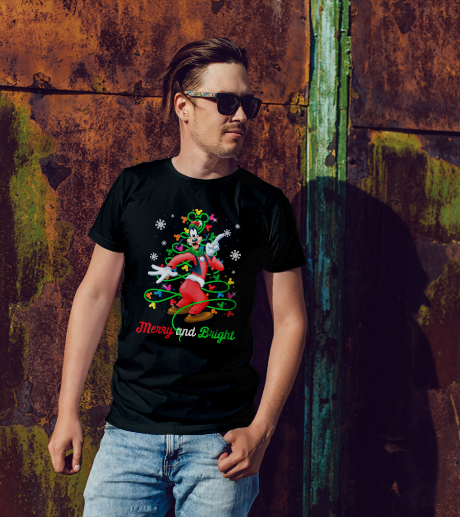 Merry And Bright Goofy Christmas Tree T-Shirt