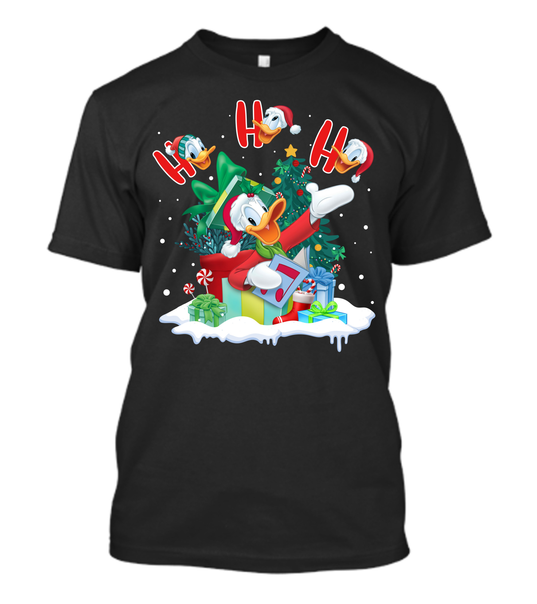 Donald Duck Christmas Santa Hat Ho Ho Ho T-Shirt