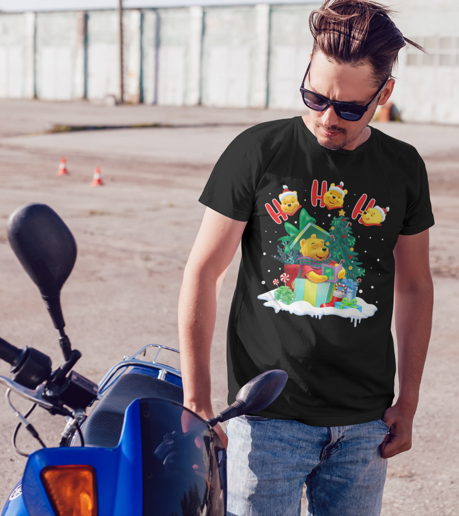 Ho Ho Ho Winnie The Pooh Christmas Presents And Tree T-Shirt
