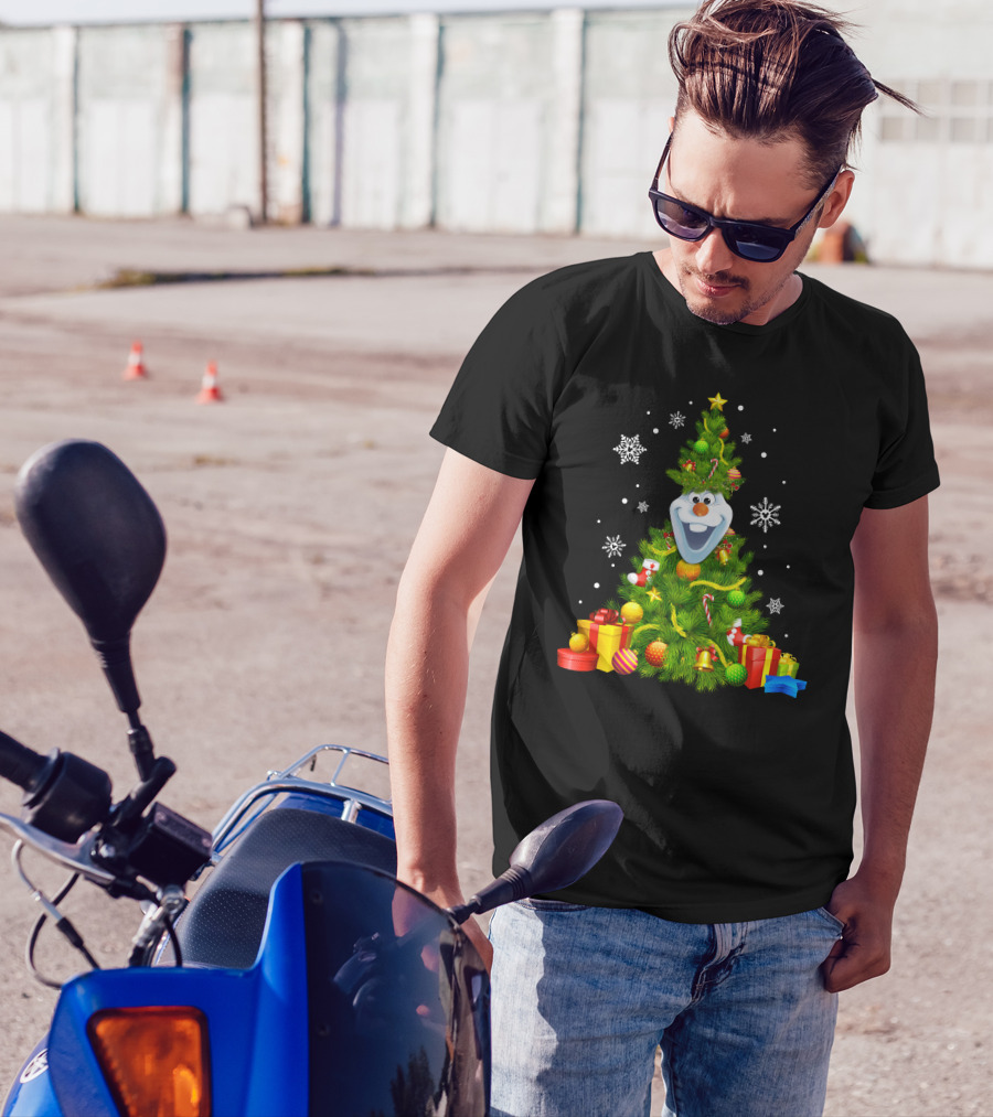 Olaf Christmas Tree Holiday Presents Snowflakes T-Shirt
