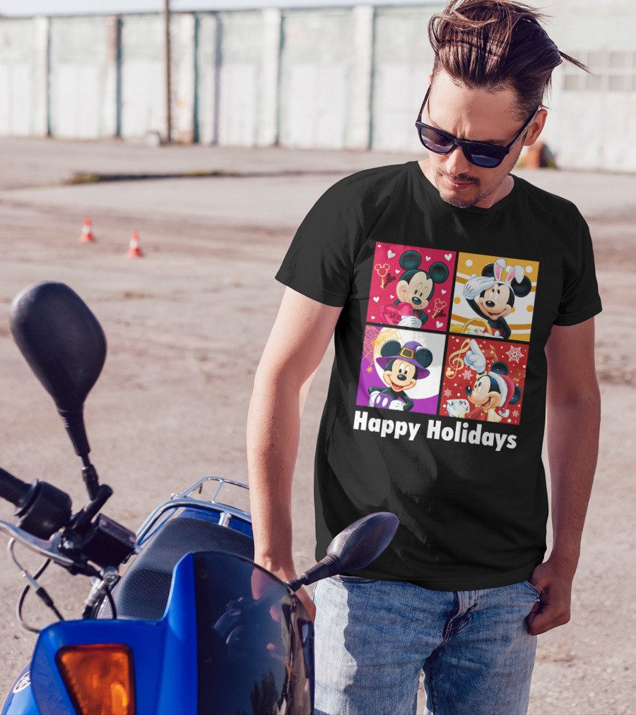 Happy Holidays Mickey Mouse Seasonal Quartet T-Shirt