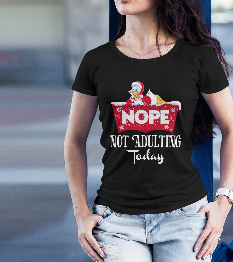 Nope Donald Not Adulting Today Santa Outfit Holiday T-Shirt