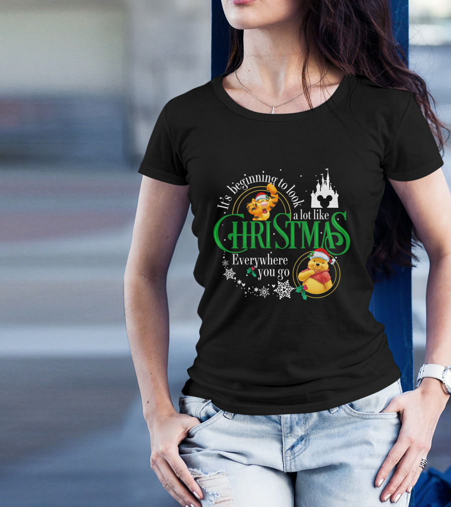 It's Beginning To Look A Lot Like Christmas Everywhere You Go Pooh And Tigger T-Shirt
