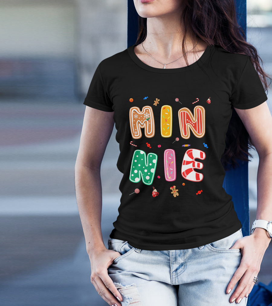 Minnie Christmas Candy And Gingerbread Theme T-Shirt