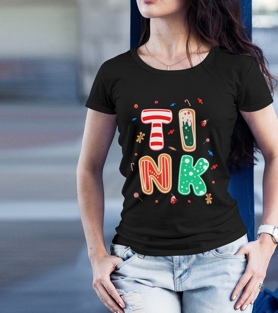 Tink Christmas Candy Gingerbread Holiday Letters T-Shirt