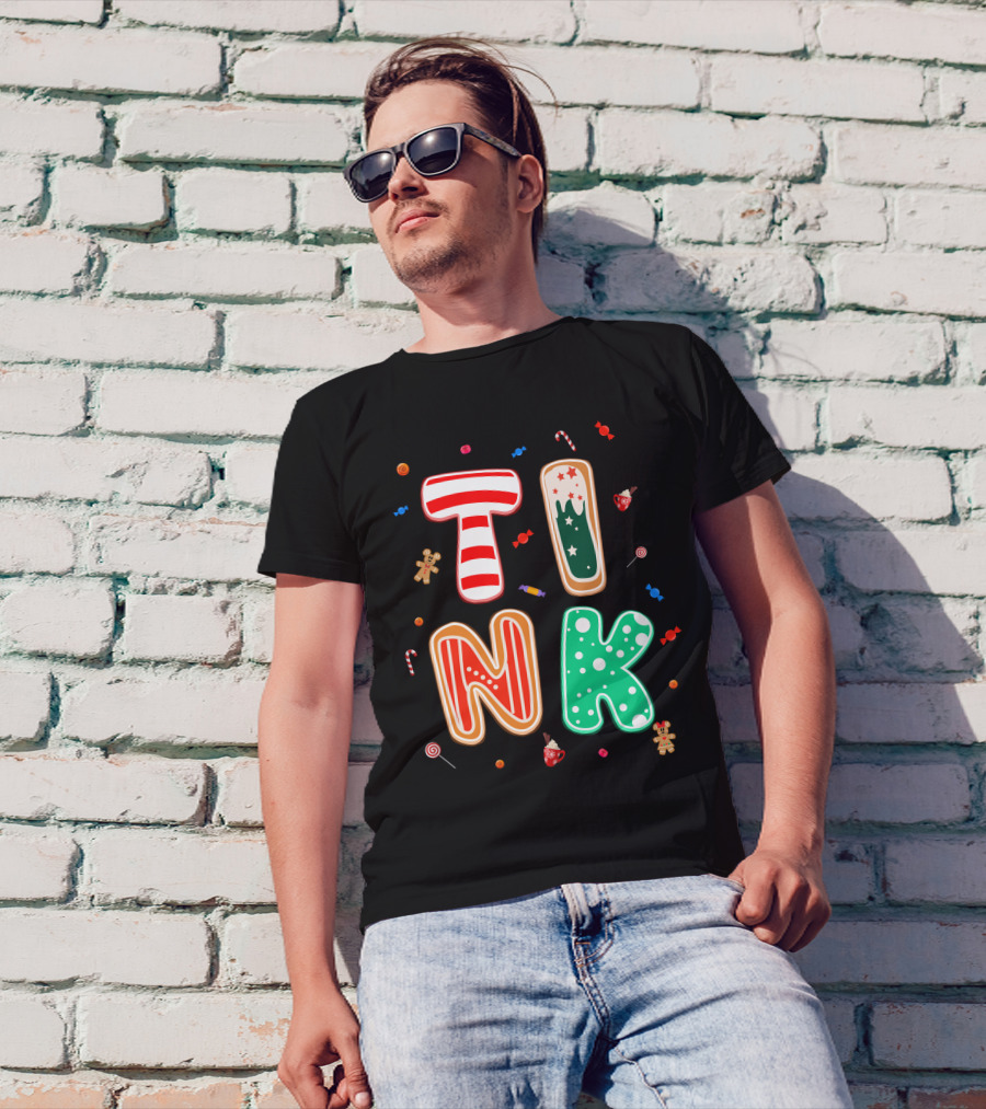 Tink Christmas Candy Gingerbread Holiday Letters T-Shirt