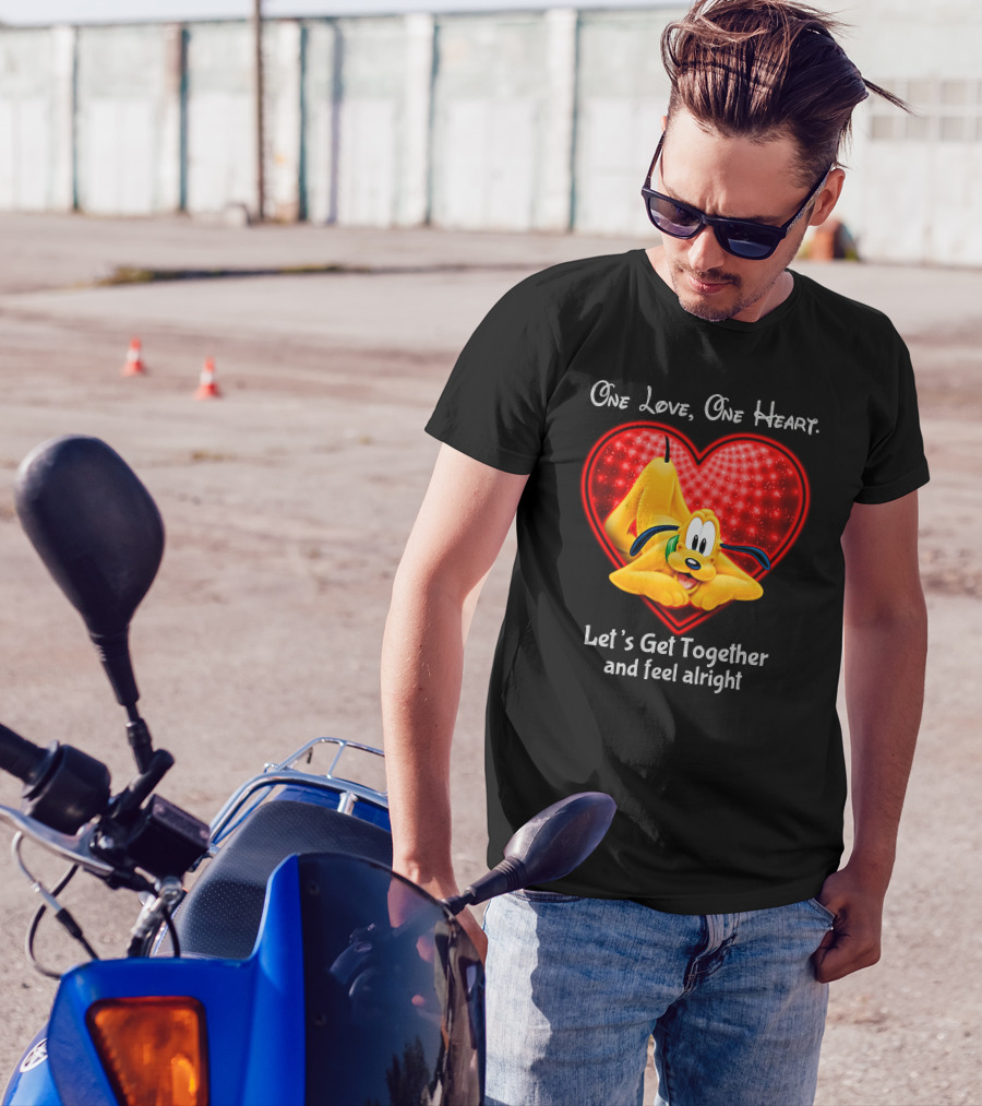One Love One Heart Let's Get Together And Feel Alright Pluto Love T-Shirt