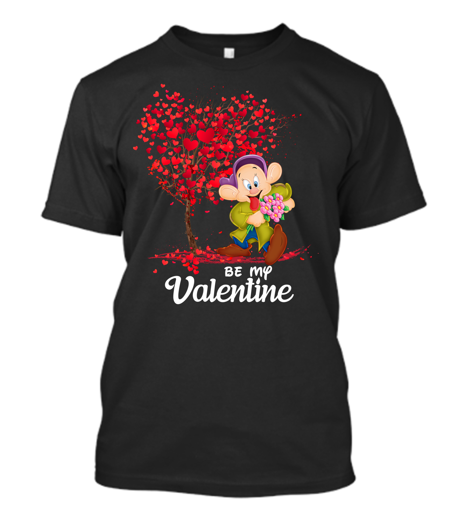 Dopey Be My Valentine Heart Tree With Flowers T-Shirt
