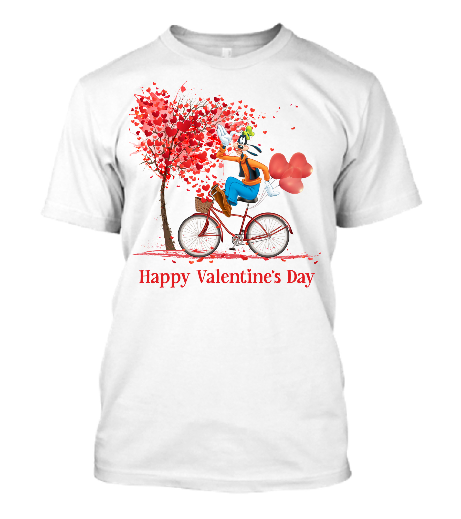 Happy Valentine's Day Goofy Bike Ride T-Shirt