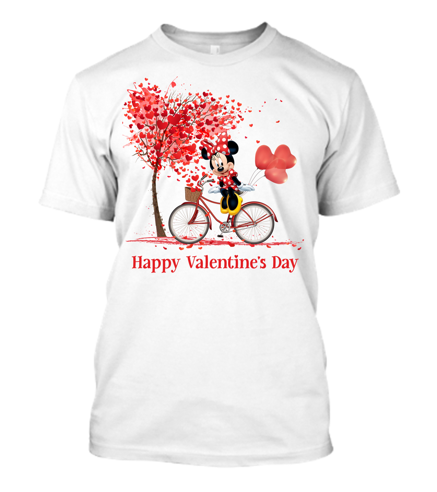 Happy Valentine's Day MN Valentine Bicycle Balloons Hearts Tree T-Shirt