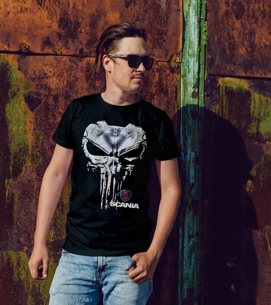 Scania V8 Punisher Skull T-Shirt