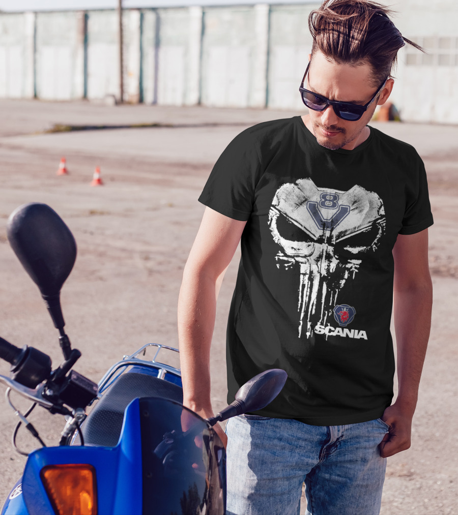 Scania V8 Punisher Skull T-Shirt