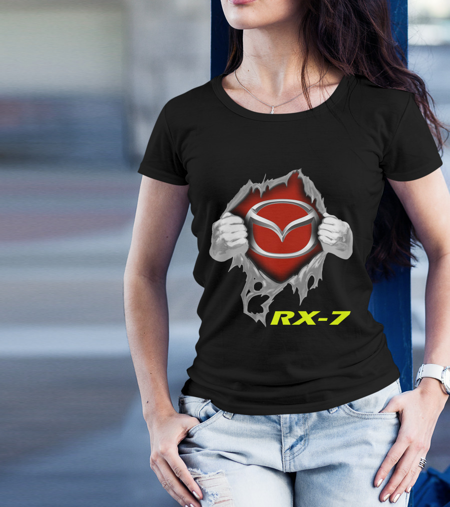 RX-7 Mazda Logo Superhero Emblem T-Shirt