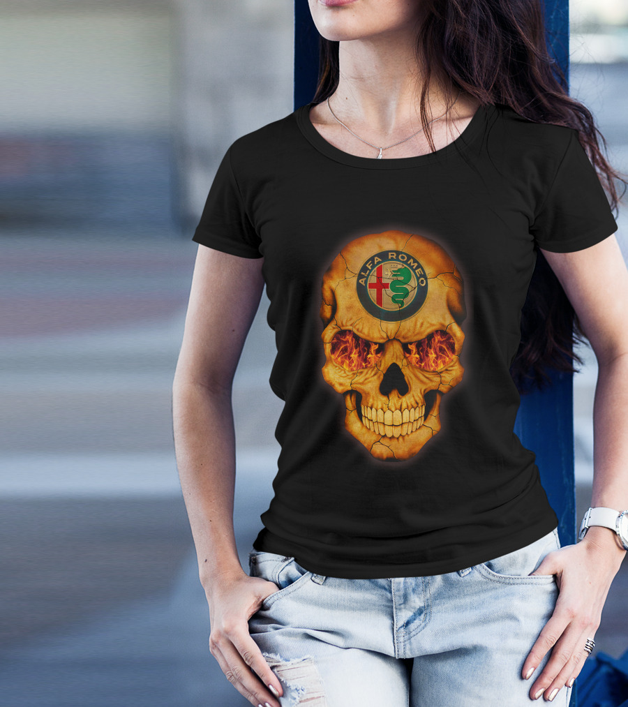 Alfa Romeo Flaming Skull T-Shirt