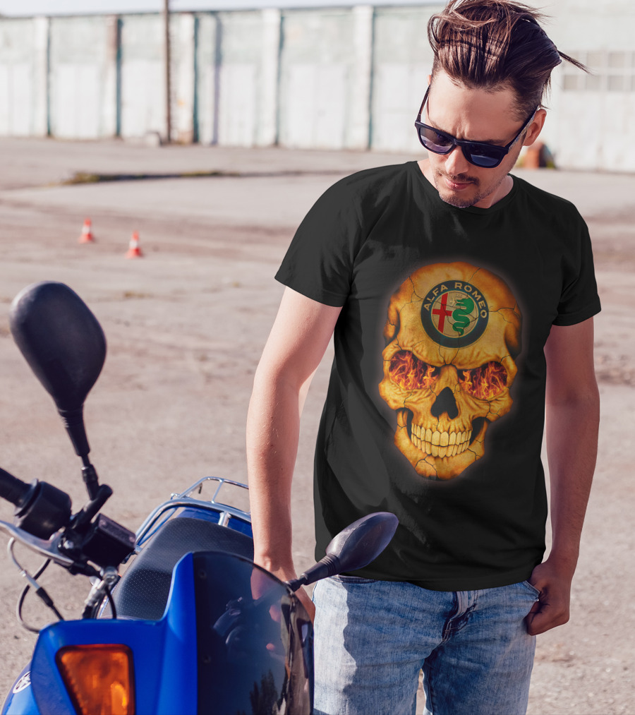 Alfa Romeo Flaming Skull T-Shirt