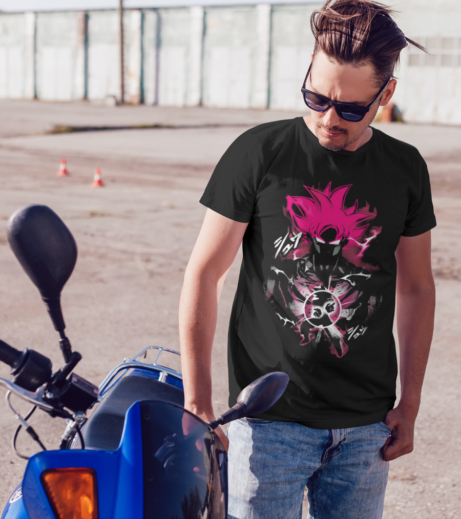 Attack Of The Saiyan Pink Hair Power Energy Aura T-Shirt