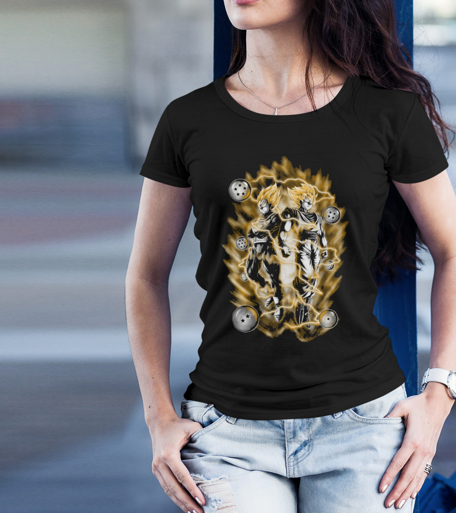 Dragon Ball Z Super Saiyan Goku X Vegeta SSJ2 With Dragon Balls T-Shirt