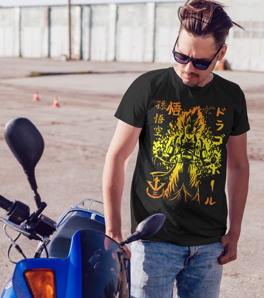 Dragon Ball Goku Super Saiyan Japanese Kanji T-Shirt
