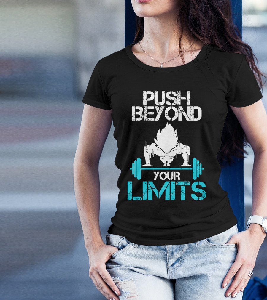 Push Beyond Your Limits Super Saiyan Goku Bench Press Power T-Shirt