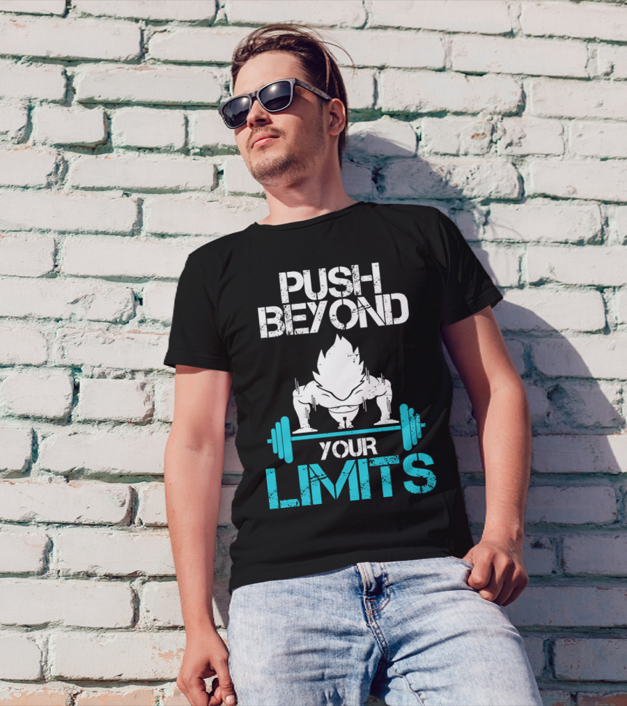 Push Beyond Your Limits Super Saiyan Goku Bench Press Power T-Shirt