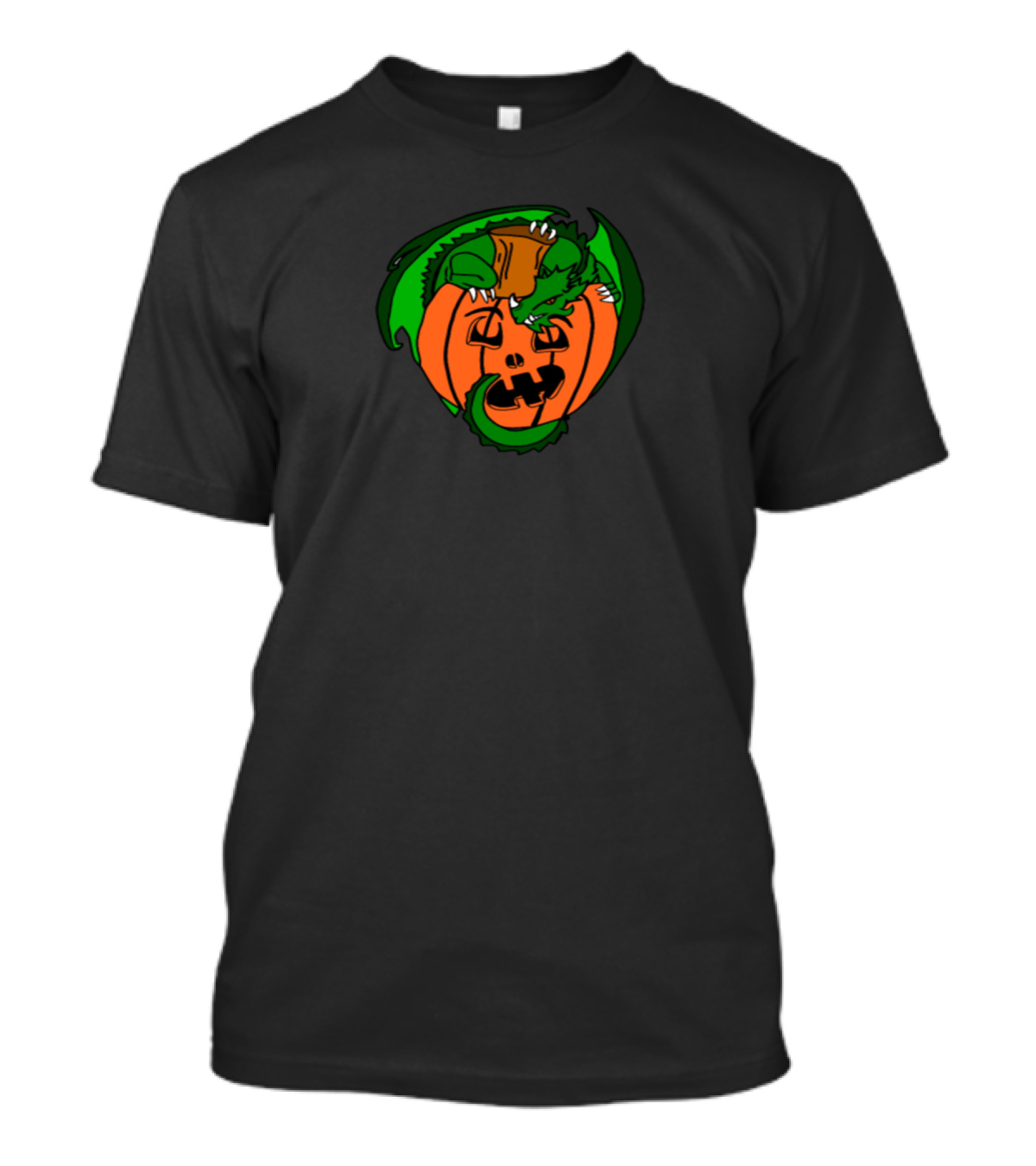 Pumpkin Dragon Halloween Creature With Green Decor Elements T-Shirt