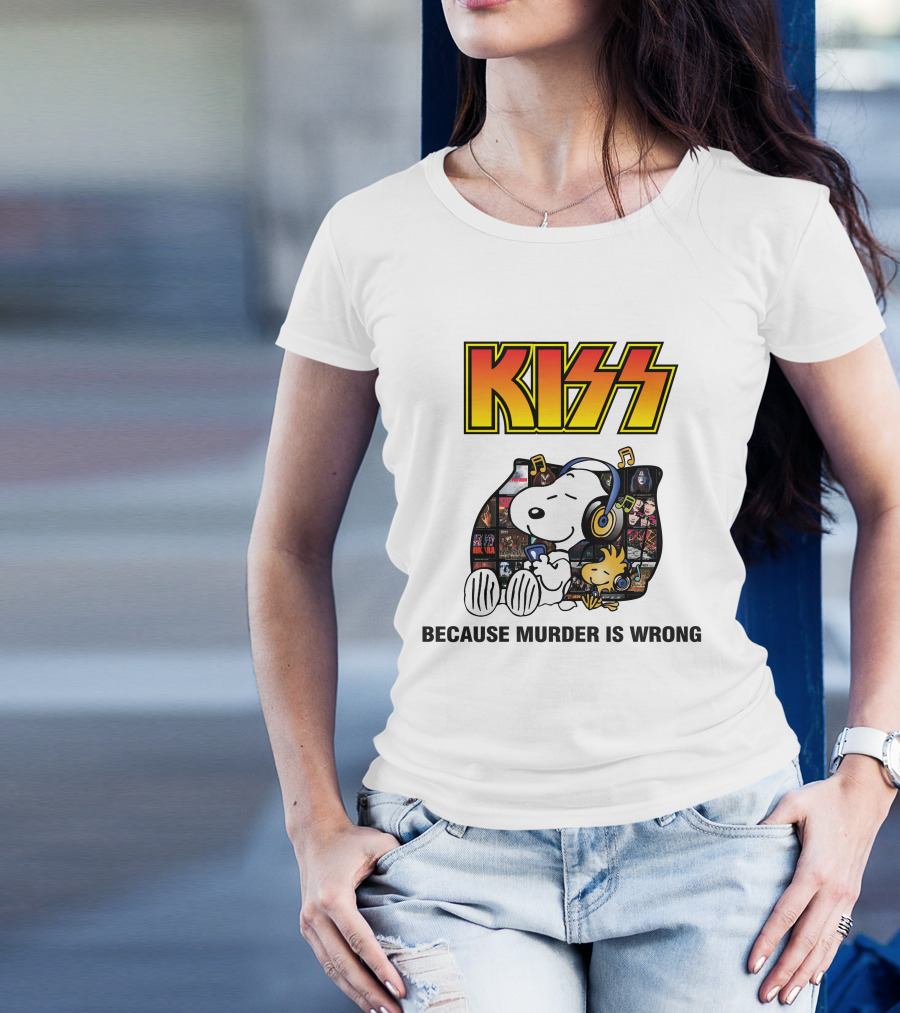 KISS Snoopy Because Murder Is Wrong T-Shirt