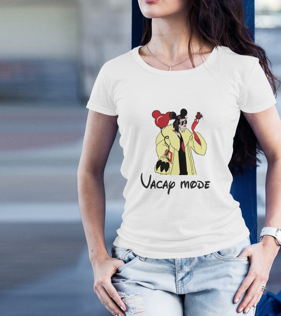 Cruella De Vil Vacay Mode Mickey Ears Balloon Ice Cream T-Shirt