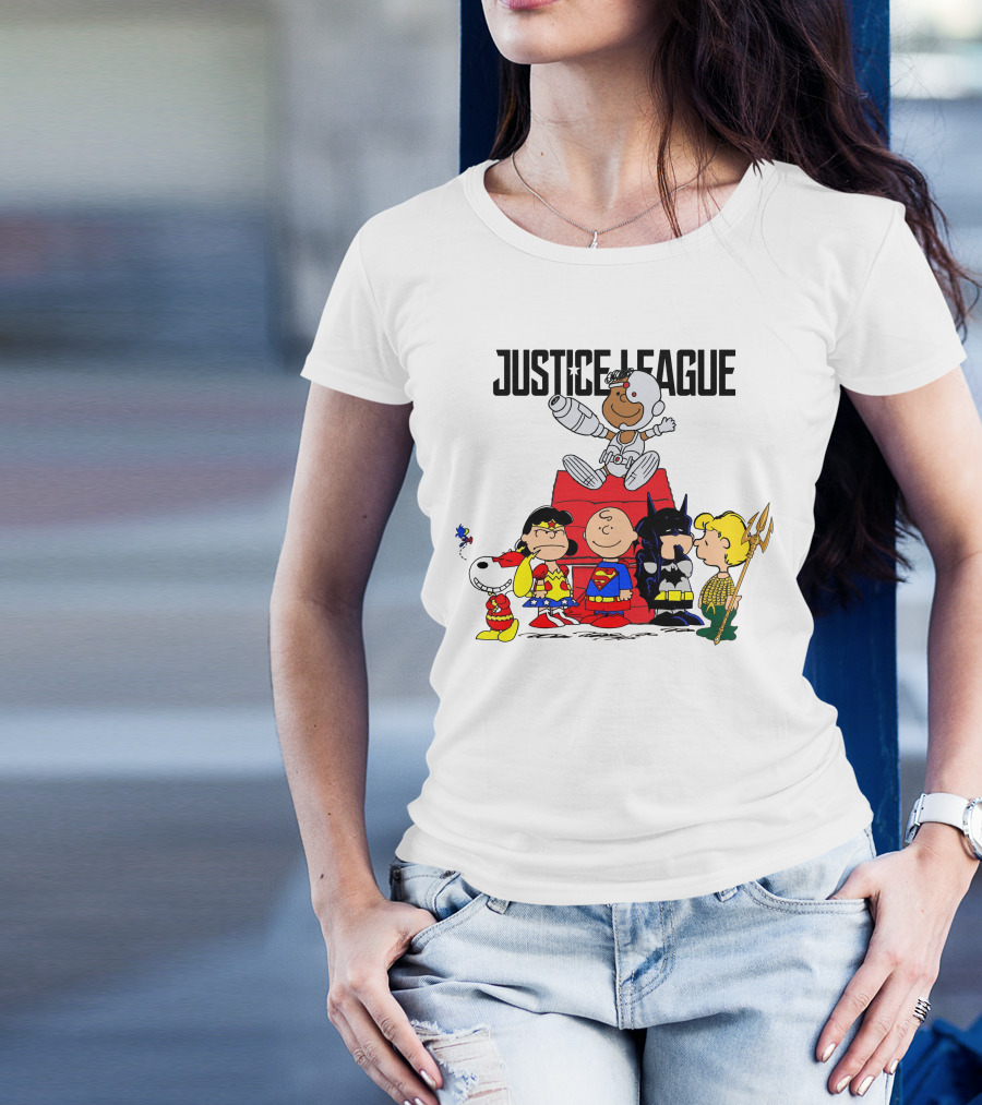 Justice League Peanuts Crossover Charlie Brown Superheroes T-Shirt