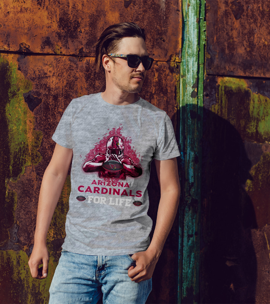 Arizona Cardinals For Life Football Helmet Emblem T-Shirt
