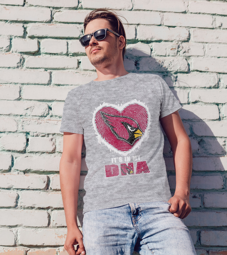 It's In My DNA Arizona Cardinals Heart T-Shirt