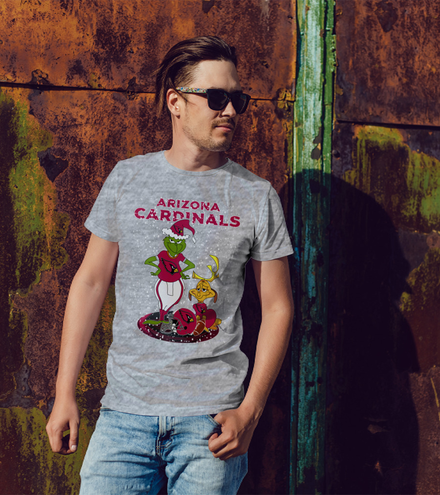 Arizona Cardinals Grinch Christmas Football Fun T-Shirt