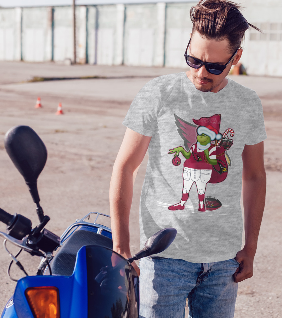 Grinchxmas Arizona Cardinals Christmas Football Fan Holiday Spirit T-Shirt