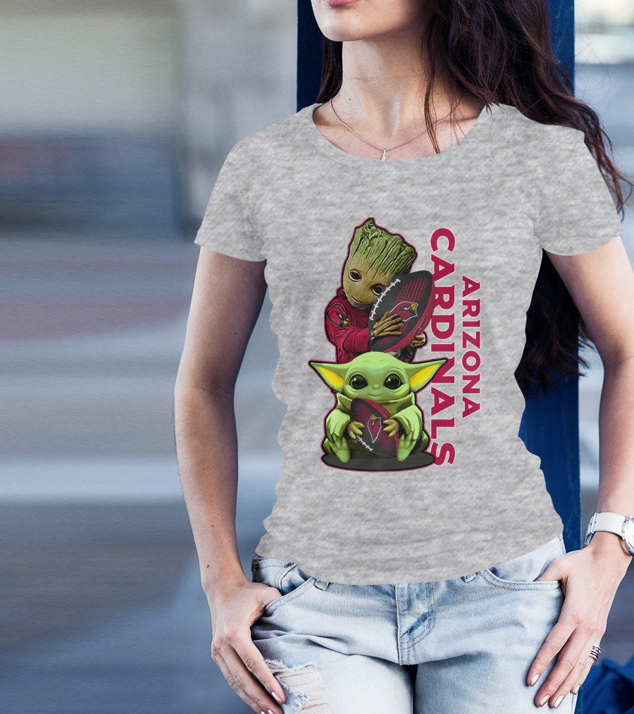 Grzd Arizona Cardinals Groot Baby Yoda Football T-Shirt