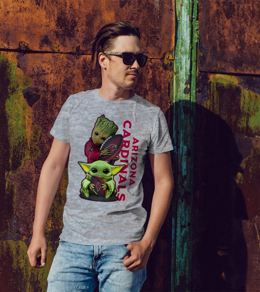 Grzd Arizona Cardinals Groot Baby Yoda Football T-Shirt