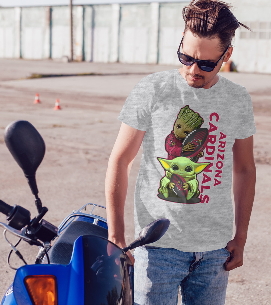 Grzd Arizona Cardinals Groot Baby Yoda Football T-Shirt