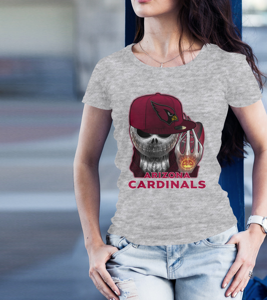 Arizona Cardinals Jackskull Pumpkin Helmet T-Shirt