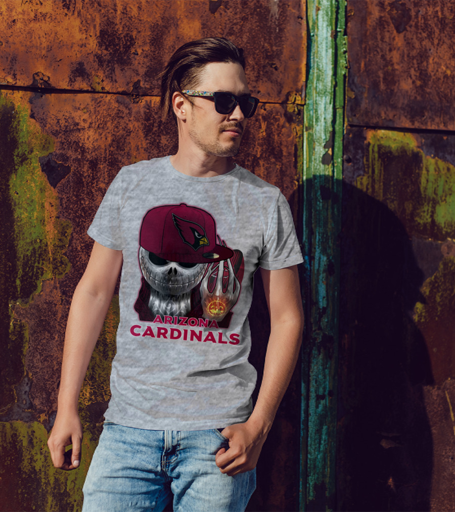 Arizona Cardinals Jackskull Pumpkin Helmet T-Shirt